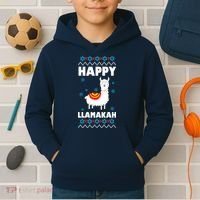 Happy Llamakah Llama Hanukkah Kids Hoodie thumb 2