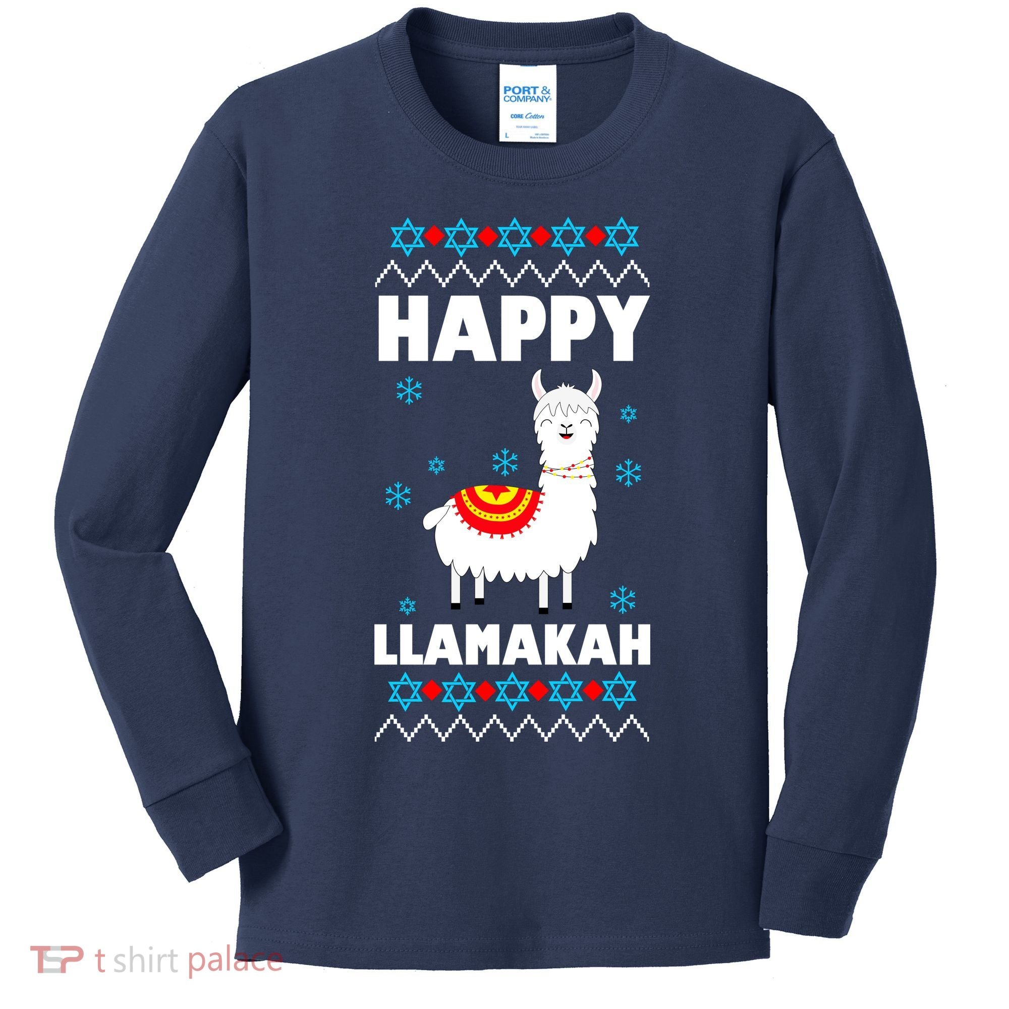 Happy Llamakah Llama Hanukkah Kids Long Sleeve Shirt