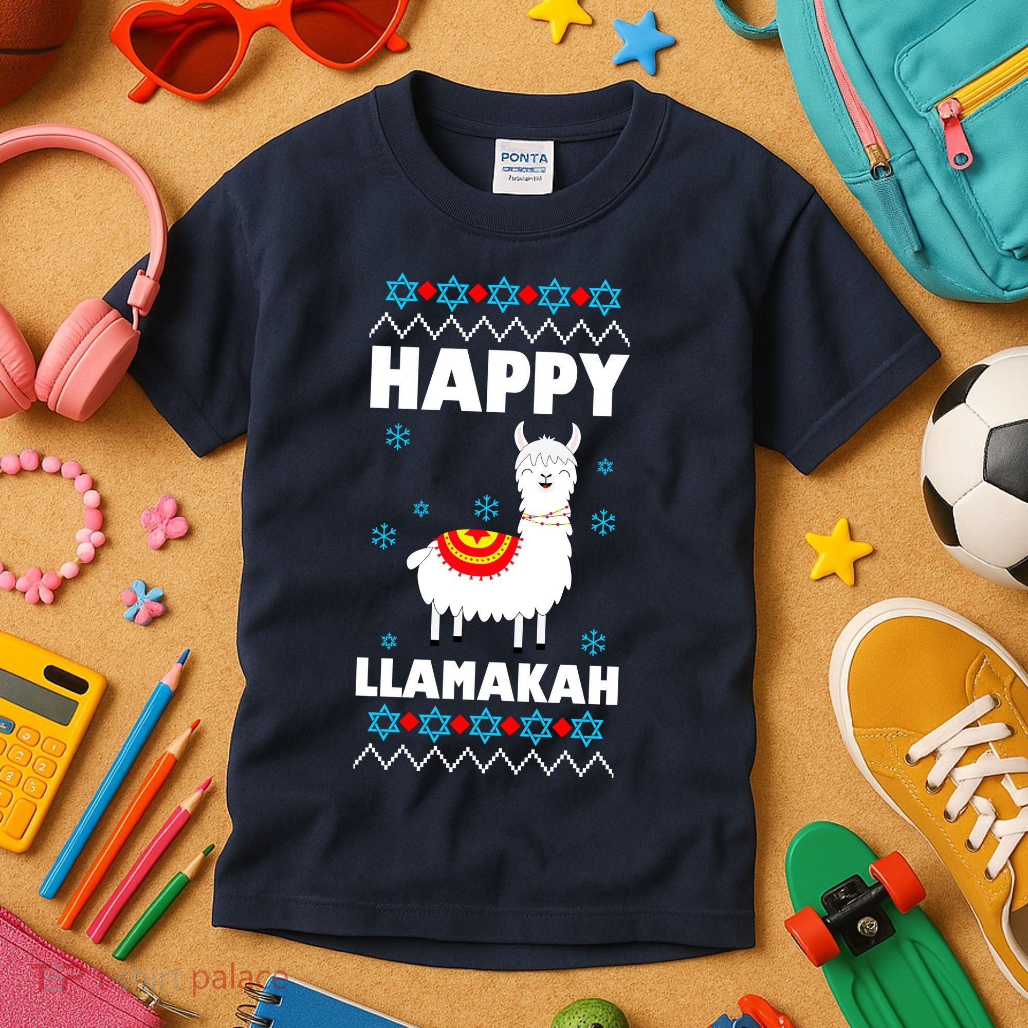 Happy Llamakah Llama Hanukkah Kids T-Shirt