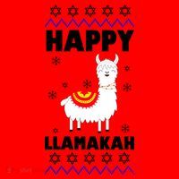 Happy Llamakah Llama Hanukkah Santa Hat thumb 1