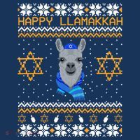 Happy Llamakah Ugly Hanukkah Button thumb 1