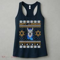 Happy Llamakah Ugly Hanukkah Women's Tank Top thumb 3