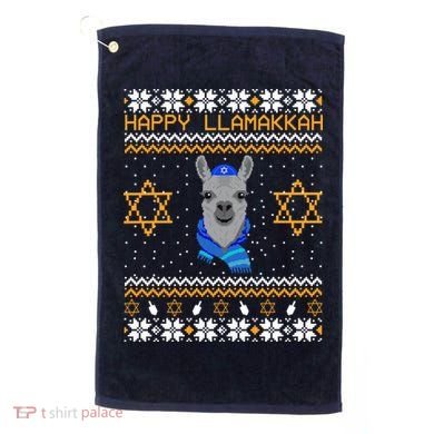 Happy Llamakah Ugly Hanukkah Golf Towel