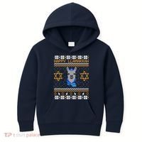 Happy Llamakah Ugly Hanukkah Kids Hoodie thumb 0