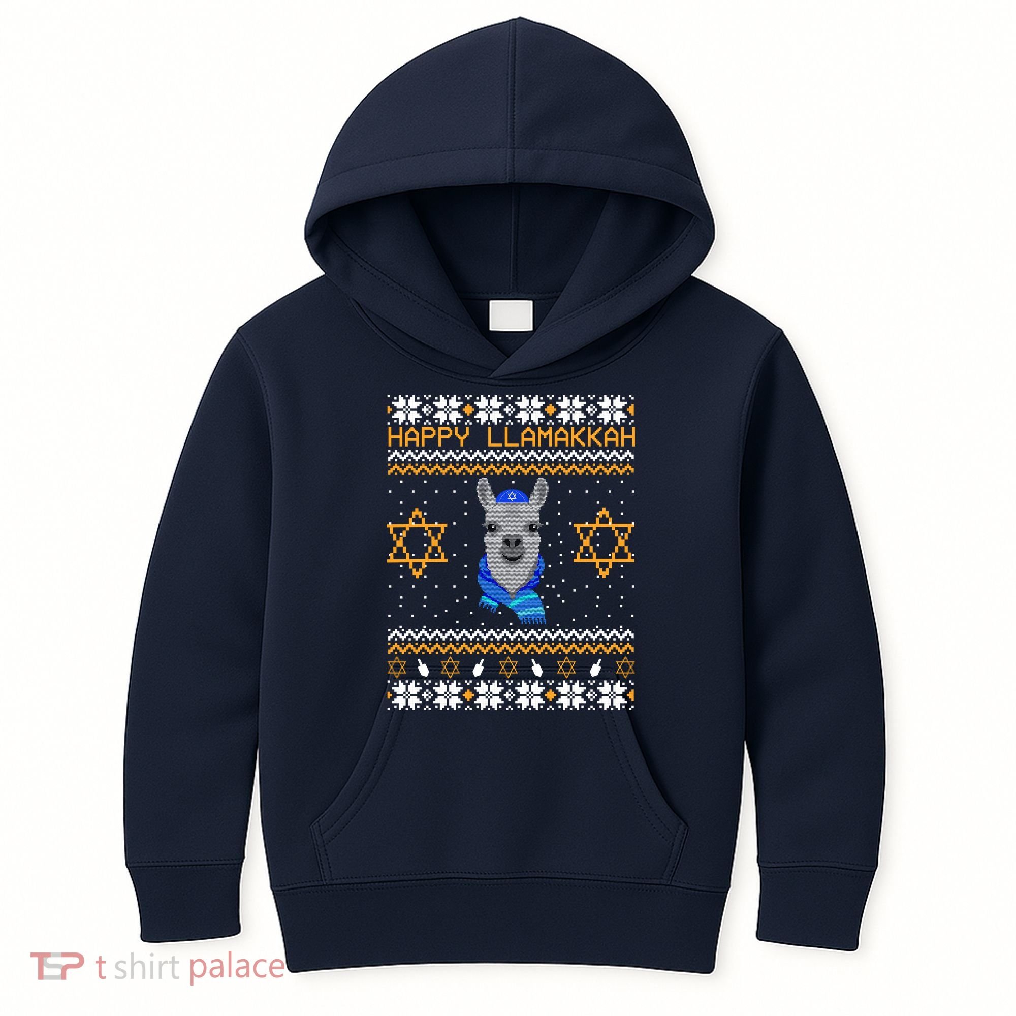 Happy Llamakah Ugly Hanukkah Kids Hoodie