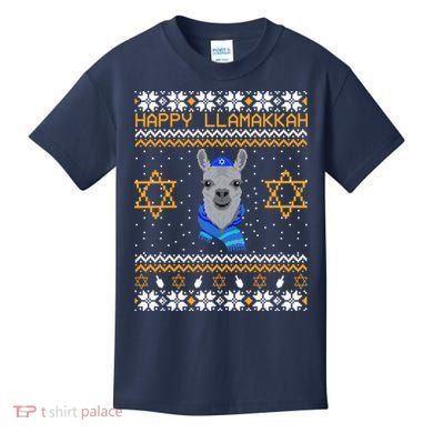 Happy Llamakah Ugly Hanukkah Kids T-Shirt