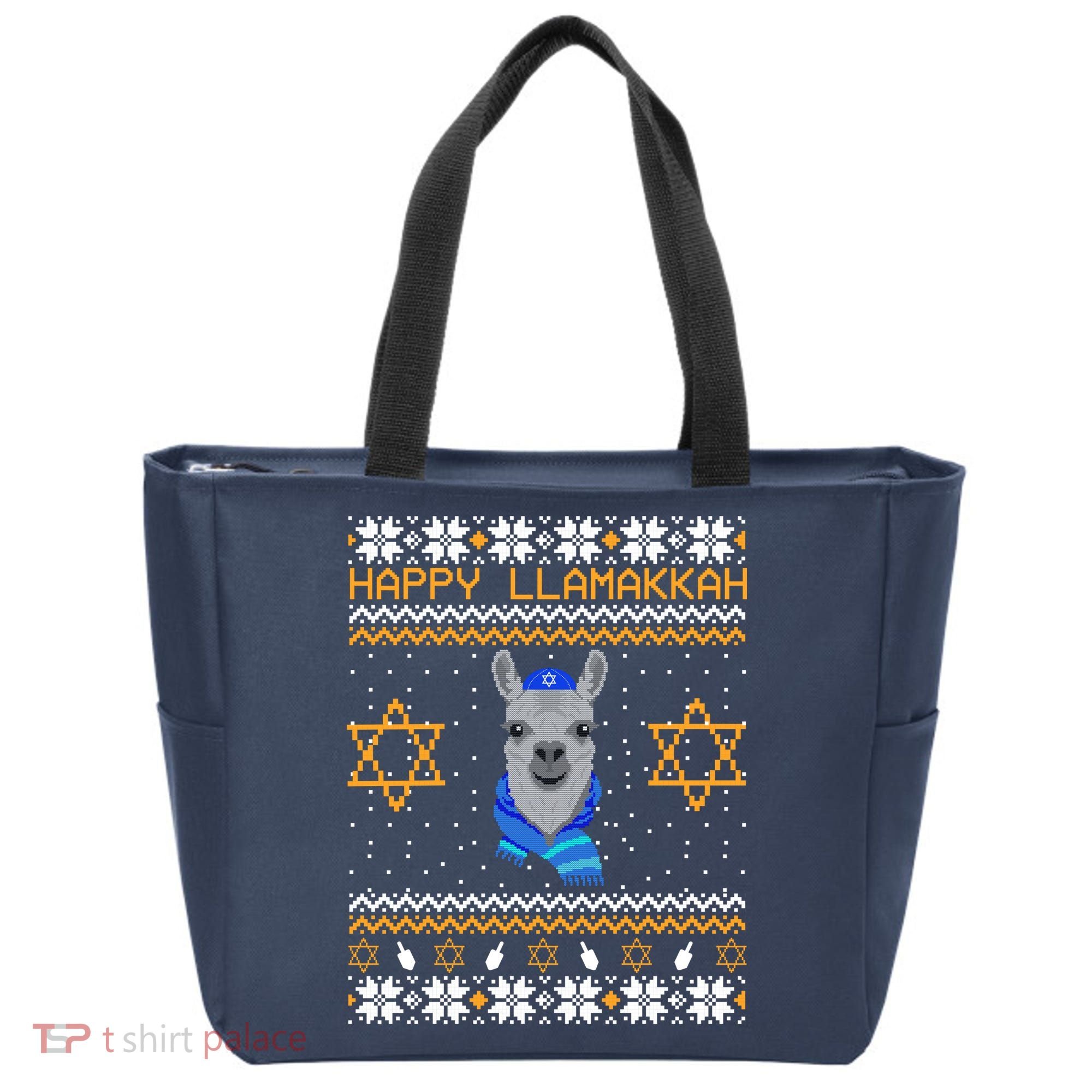 Happy Llamakah Ugly Hanukkah Tote Bag