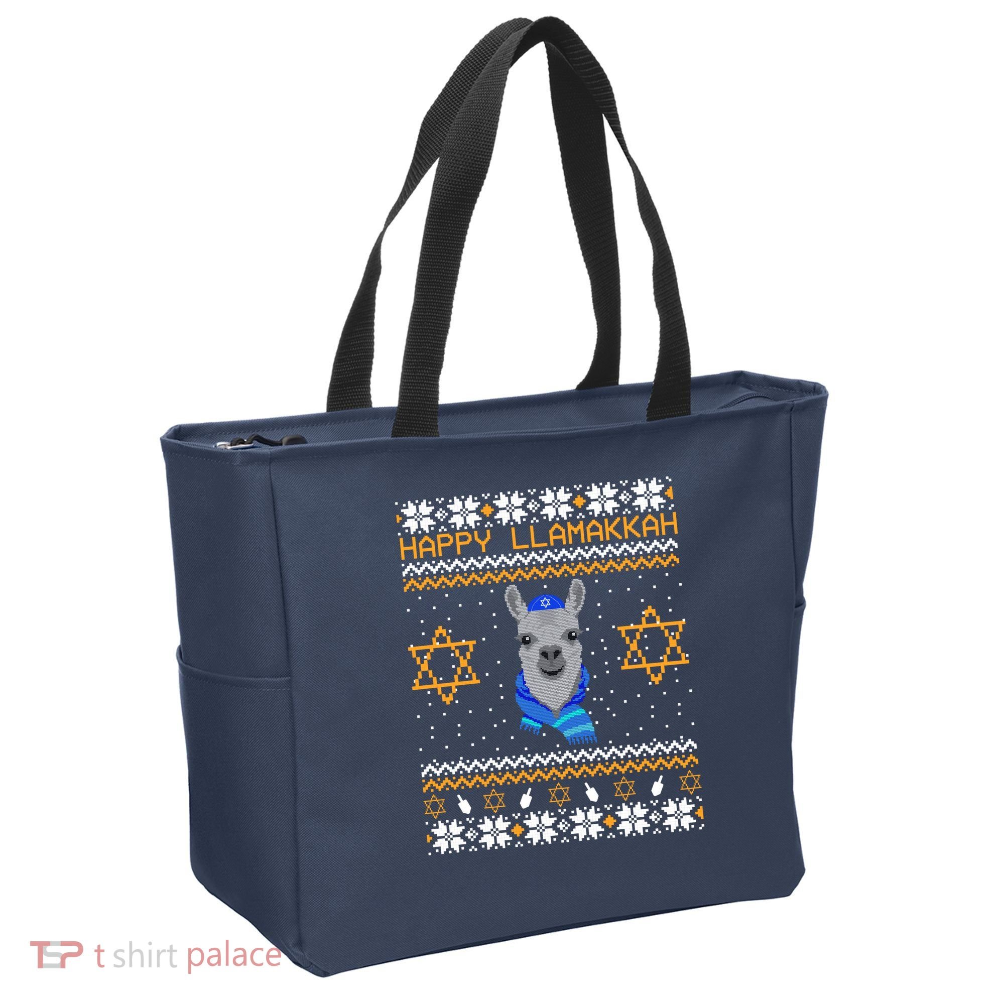 Happy Llamakah Ugly Hanukkah Tote Bag