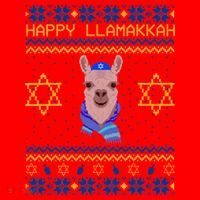 Happy Llamakah Ugly Hanukkah Santa Hat thumb 1