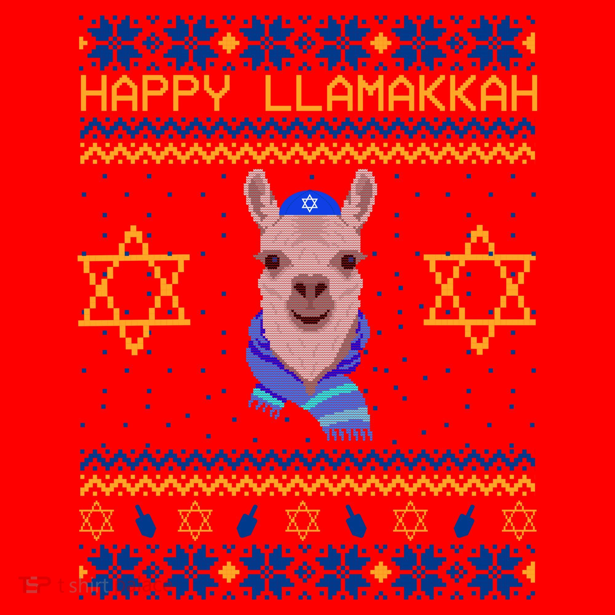 Happy Llamakah Ugly Hanukkah Santa Hat