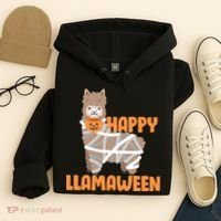 Happy Llamaween Llama Halloween Hoodie thumb 4