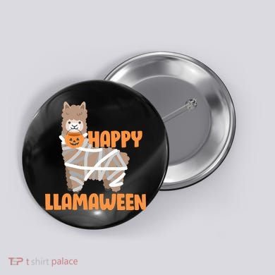 Happy Llamaween Llama Halloween Button