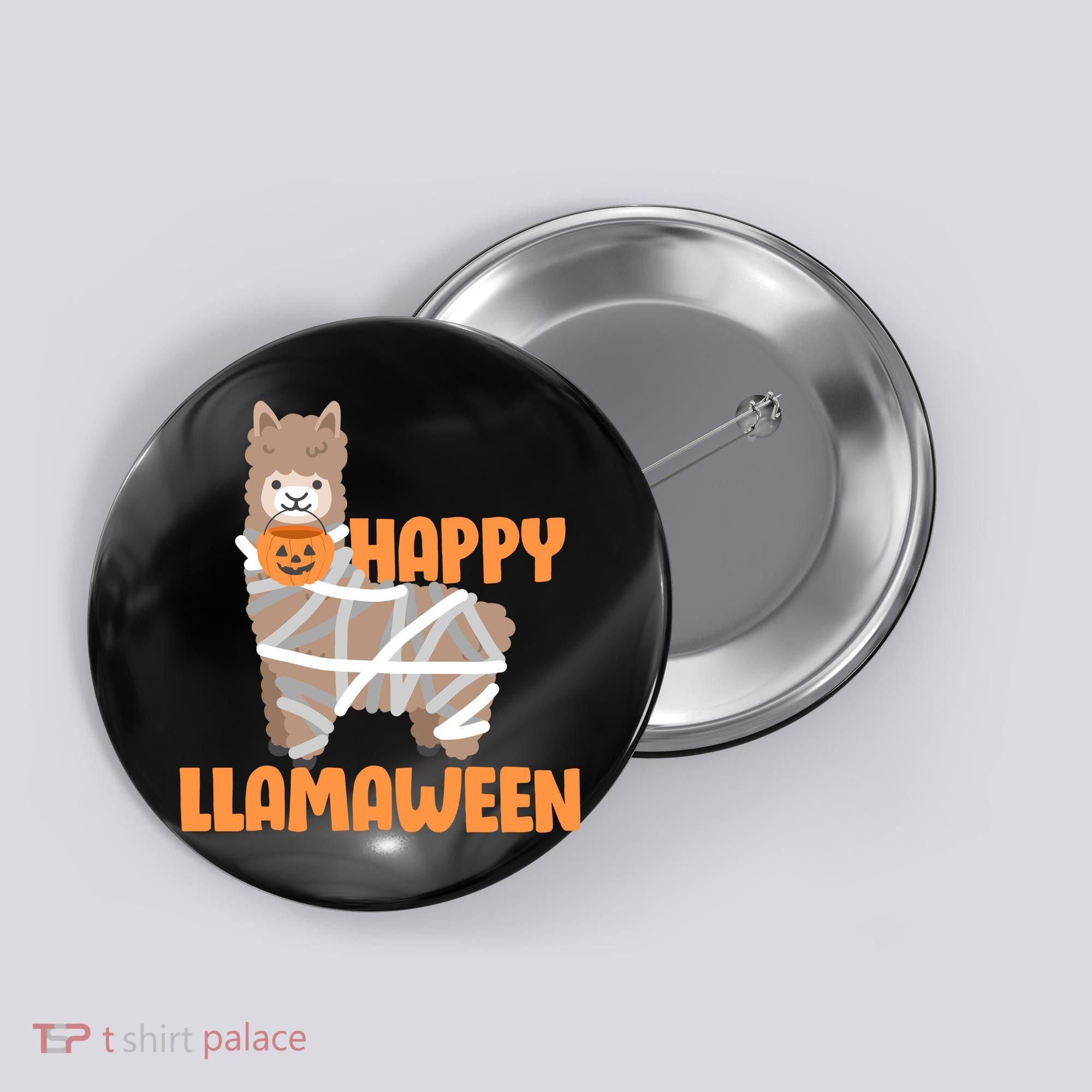 Happy Llamaween Llama Halloween Button