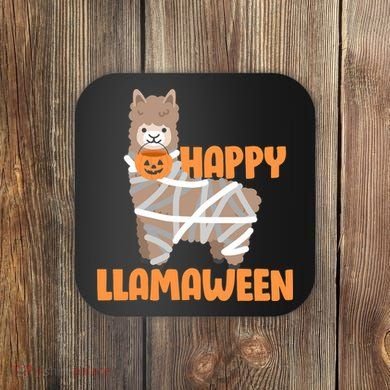 Happy Llamaween Llama Halloween Coaster
