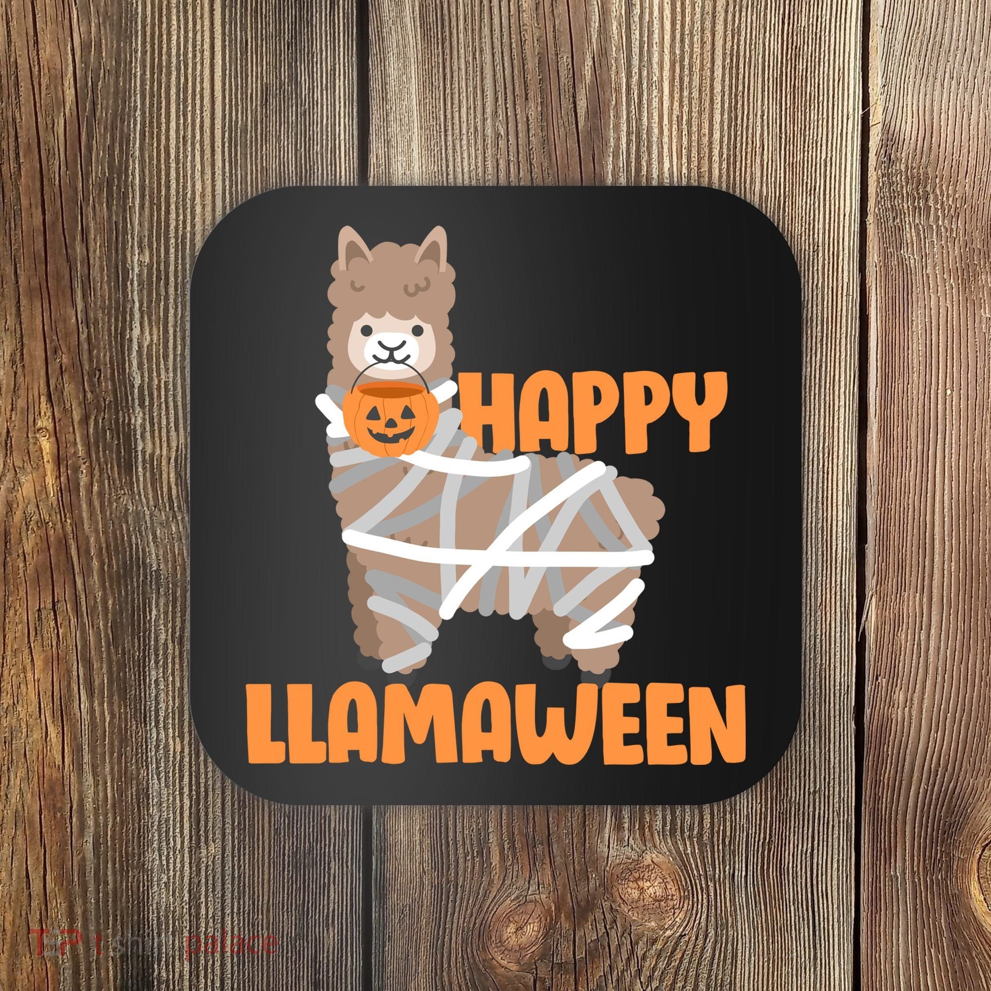 Happy Llamaween Llama Halloween Coaster