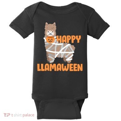 Happy Llamaween Llama Halloween Baby Bodysuit