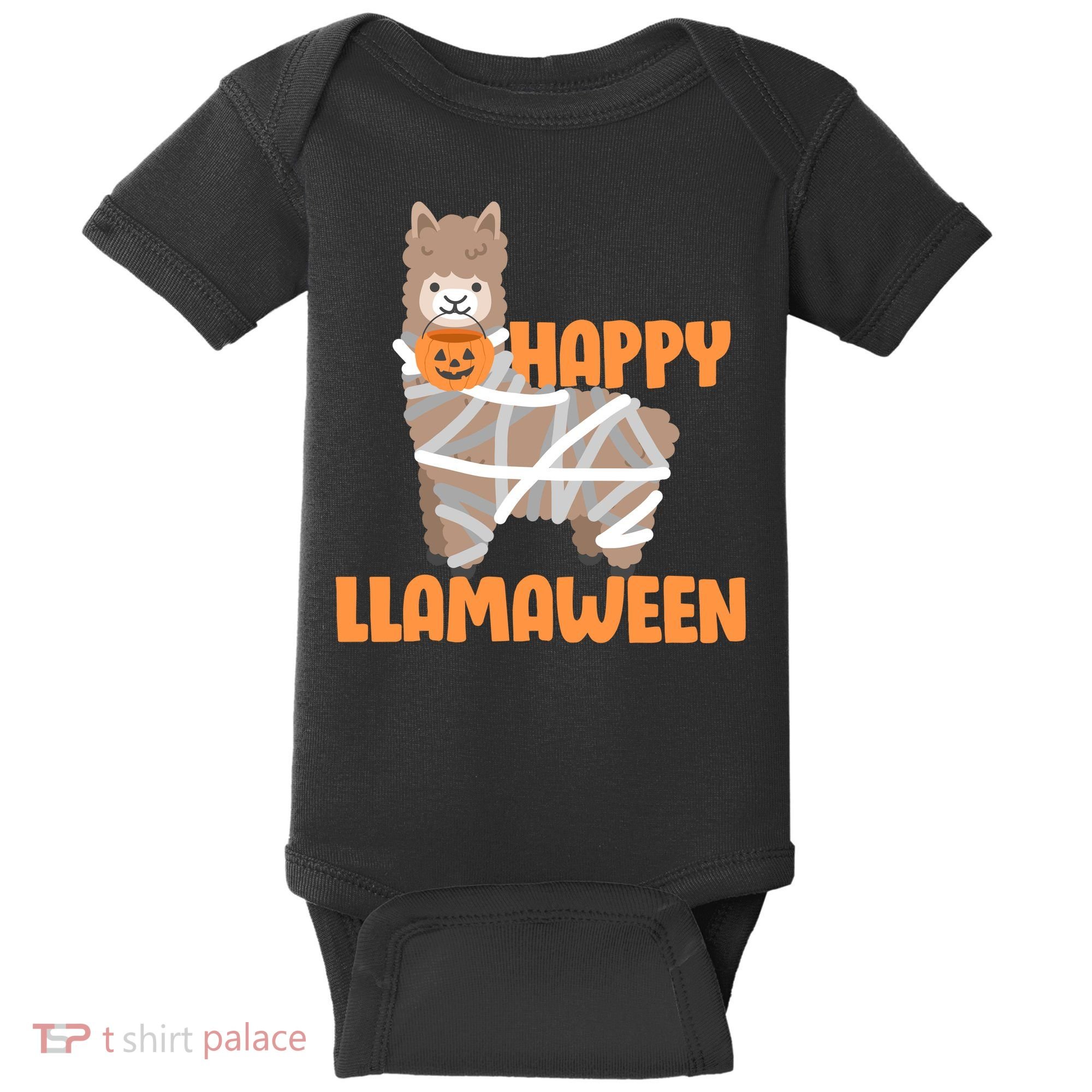 Happy Llamaween Llama Halloween Baby Bodysuit
