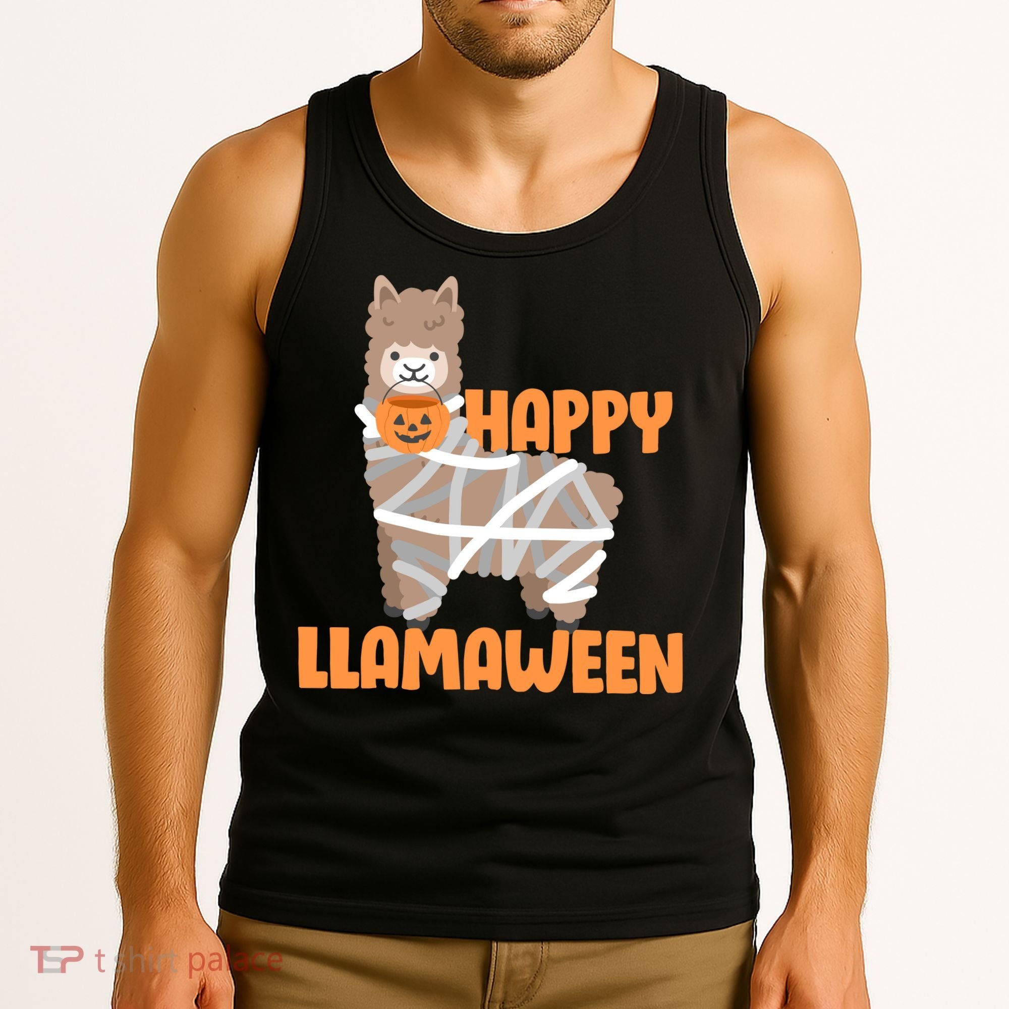 Happy Llamaween Llama Halloween Tank Top