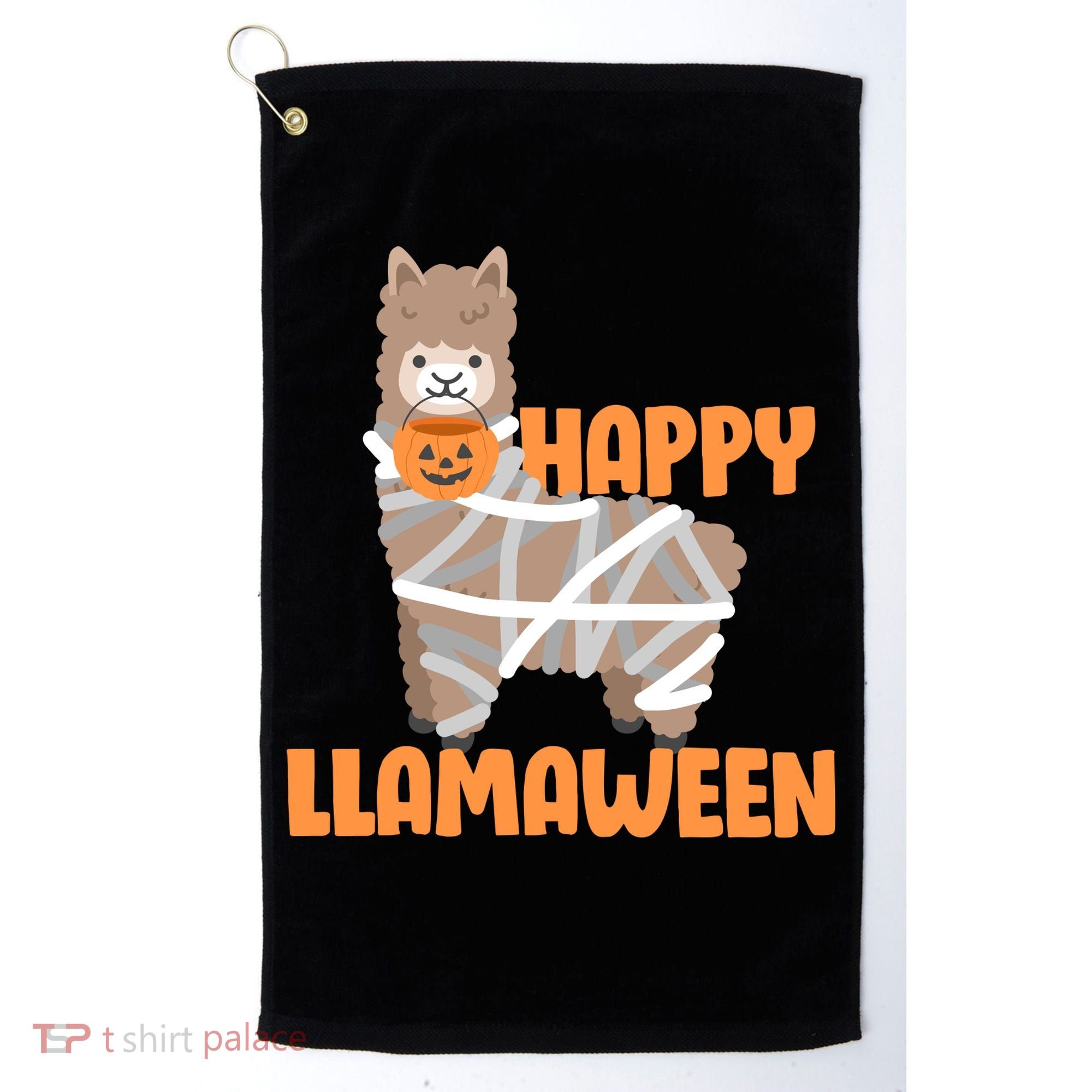 Happy Llamaween Llama Halloween Golf Towel