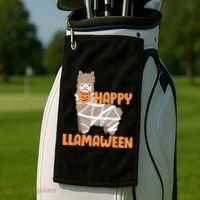 Happy Llamaween Llama Halloween Golf Towel thumb 2