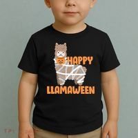 Happy Llamaween Llama Halloween Toddler T-Shirt thumb 2