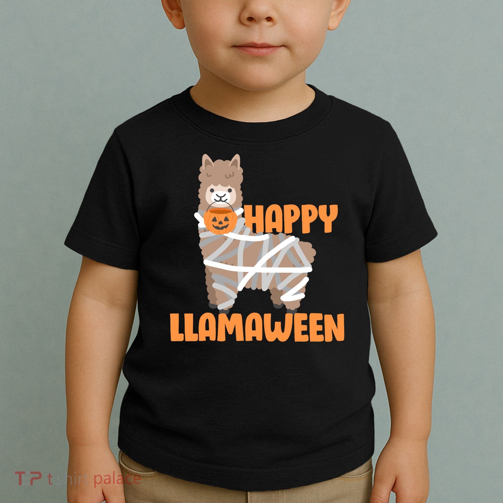 Happy Llamaween Llama Halloween Toddler T-Shirt