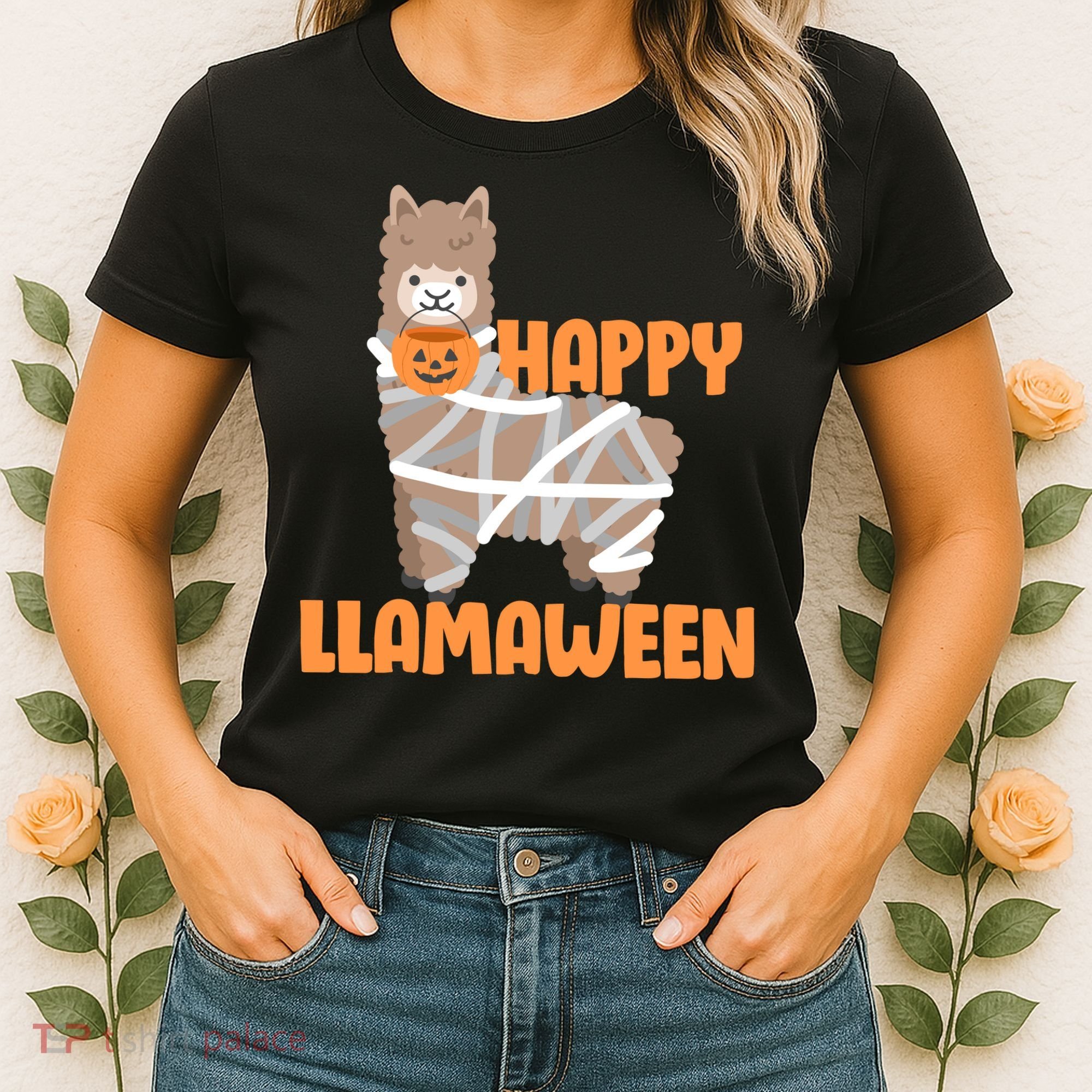 Happy Llamaween Llama Halloween Women's T-Shirt