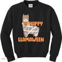 Happy Llamaween Llama Halloween Kids Sweatshirt thumb 0