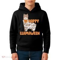 Happy Llamaween Llama Halloween Kids Hoodie thumb 4