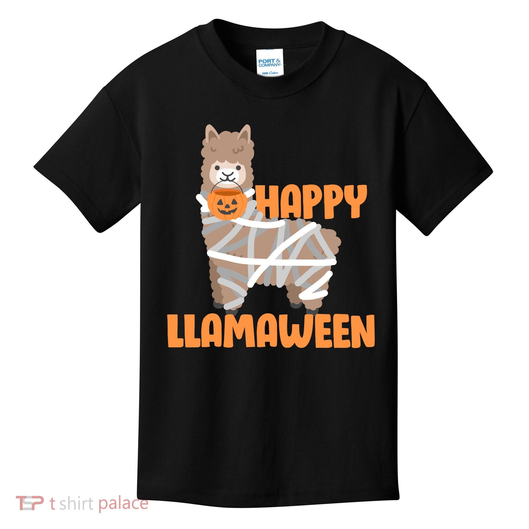 Happy Llamaween Llama Halloween Kids T-Shirt