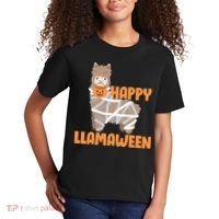Happy Llamaween Llama Halloween Kids T-Shirt thumb 2