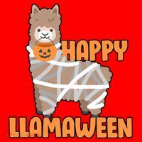 Happy Llamaween Llama Halloween Santa Hat thumb 1