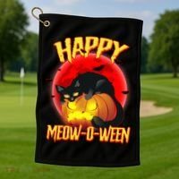 Happy Meow-O-Ween Golf Towel thumb 1