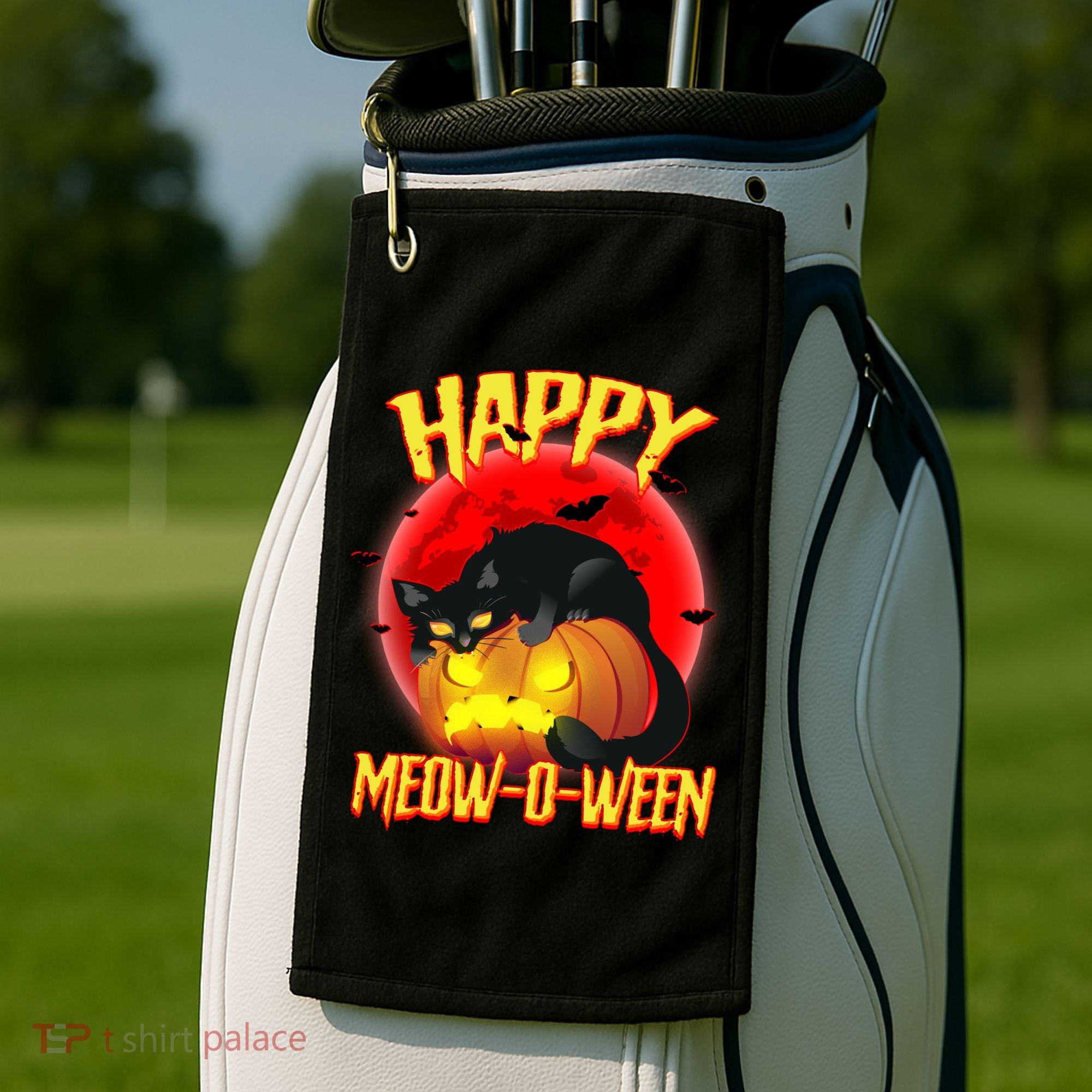 Happy Meow-O-Ween Golf Towel