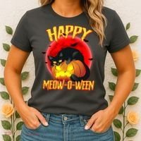 Happy Meow-O-Ween Women's T-Shirt thumb 2