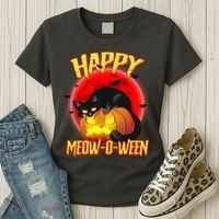 Happy Meow-O-Ween Women's T-Shirt thumb 3