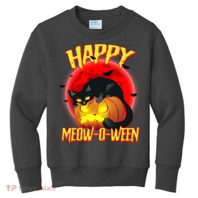 Happy Meow-O-Ween Kids Sweatshirt