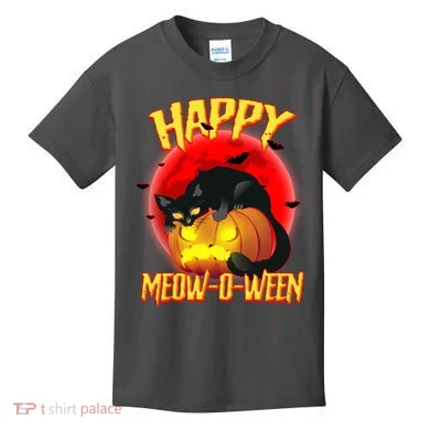 Happy Meow-O-Ween Kids T-Shirt