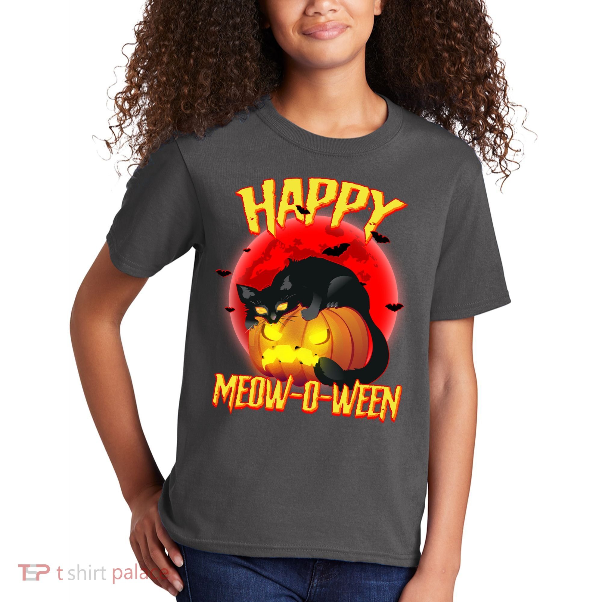 Happy Meow-O-Ween Kids T-Shirt