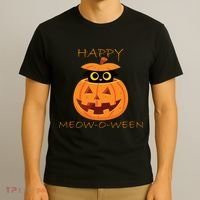 Happy Meow-O-Ween Halloween T-Shirt thumb 3