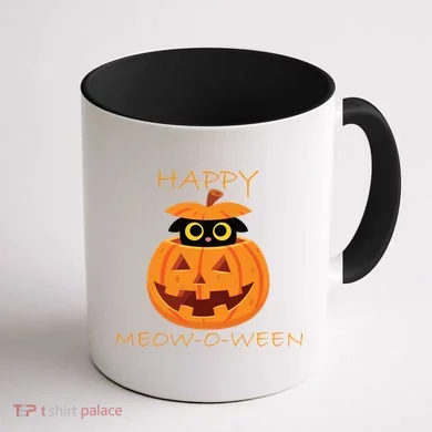 Happy Meow-O-Ween Halloween Coffee Mug back