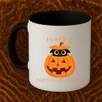 Happy Meow-O-Ween Halloween Coffee Mug thumb 2
