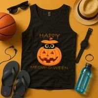 Happy Meow-O-Ween Halloween Tank Top thumb 4
