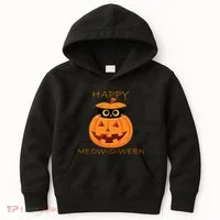 Happy Meow-O-Ween Halloween Kids Hoodie thumb 0