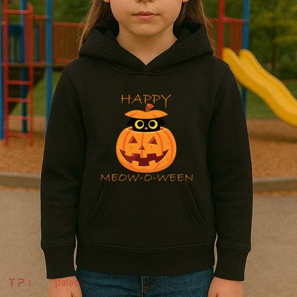Happy Meow-O-Ween Halloween Kids Hoodie