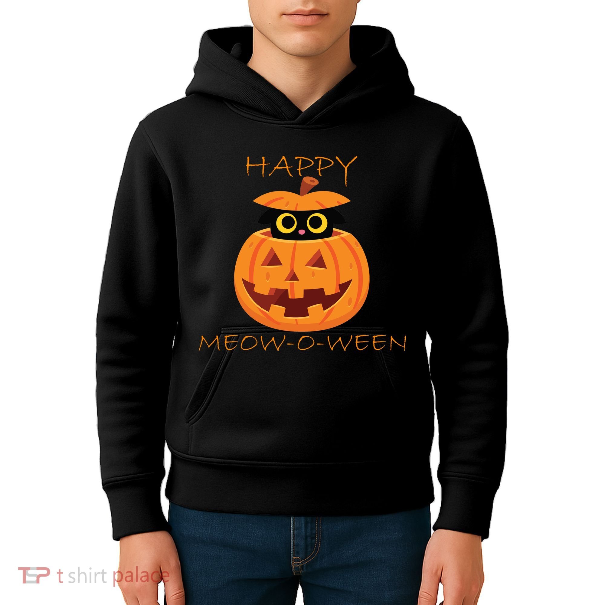 Happy Meow-O-Ween Halloween Kids Hoodie