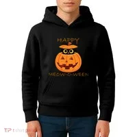 Happy Meow-O-Ween Halloween Kids Hoodie thumb 4