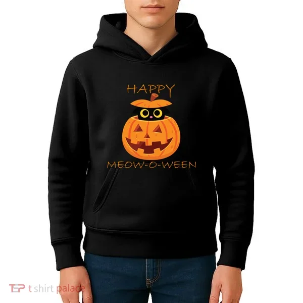 Happy Meow-O-Ween Halloween Kids Hoodie