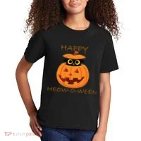 Happy Meow-O-Ween Halloween Kids T-Shirt thumb 2