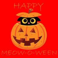 Happy Meow-O-Ween Halloween Santa Hat thumb 1